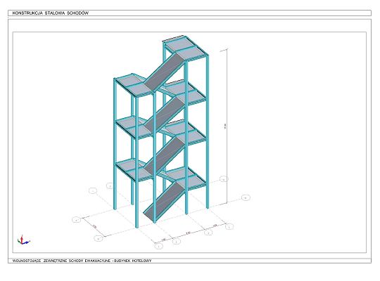 Model obliczeniowy konstrukcji schodów