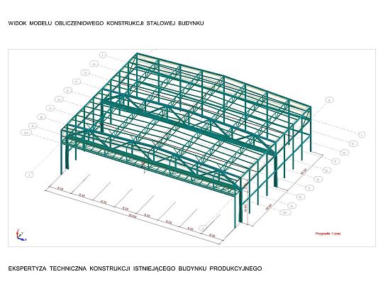 Ekspertyza techniczna konstrukcji istniejącej hali produkcyjnej