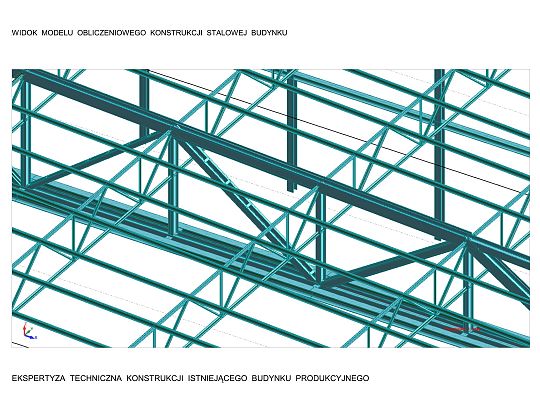 Ekspertyza techniczna konstrukcji istniejącej hali produkcyjnej
