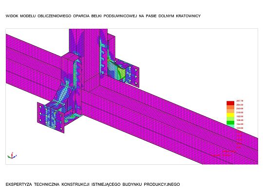 Ekspertyza techniczna konstrukcji istniejącej hali produkcyjnej